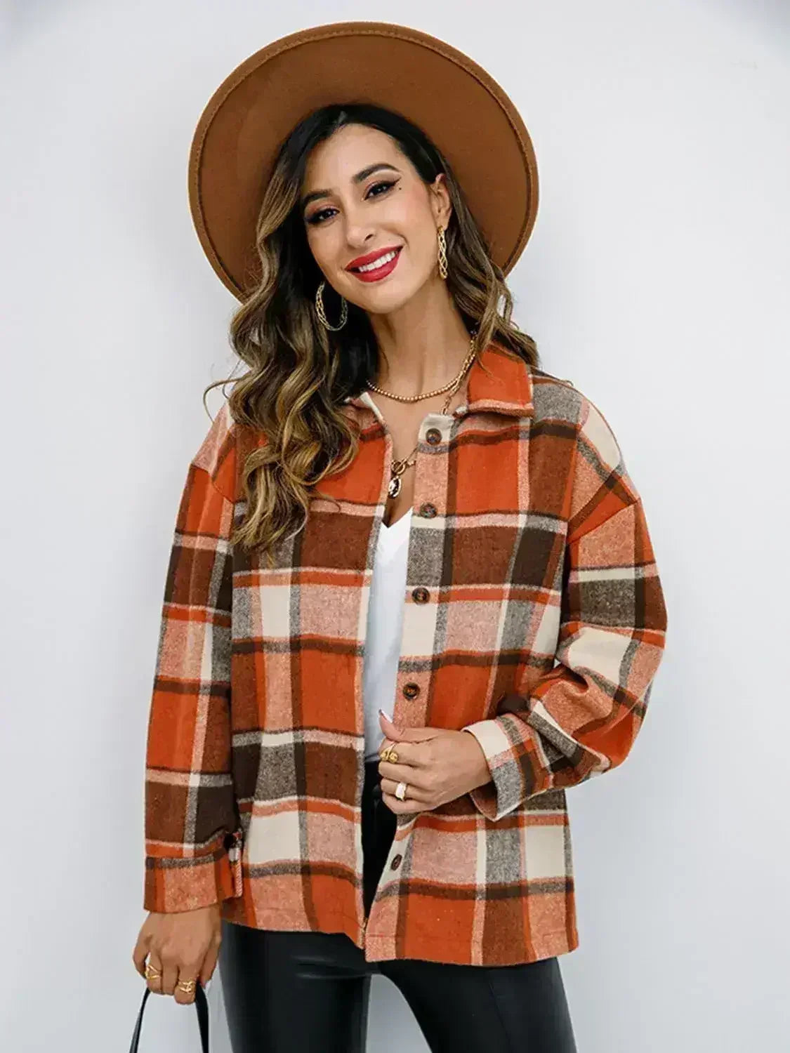 Pumpkin Spice Button-Down Jacket - Femstylo