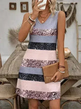 Chic Contrast V-Neck Sleeveless Mini Dress – Femstylo - Femstylo