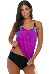 Active Rose Printed Lined Tankini Swimsuit - Femstylo