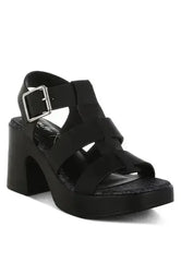 Avalon Chunky Pin Buckle Platform Heels - Femstylo