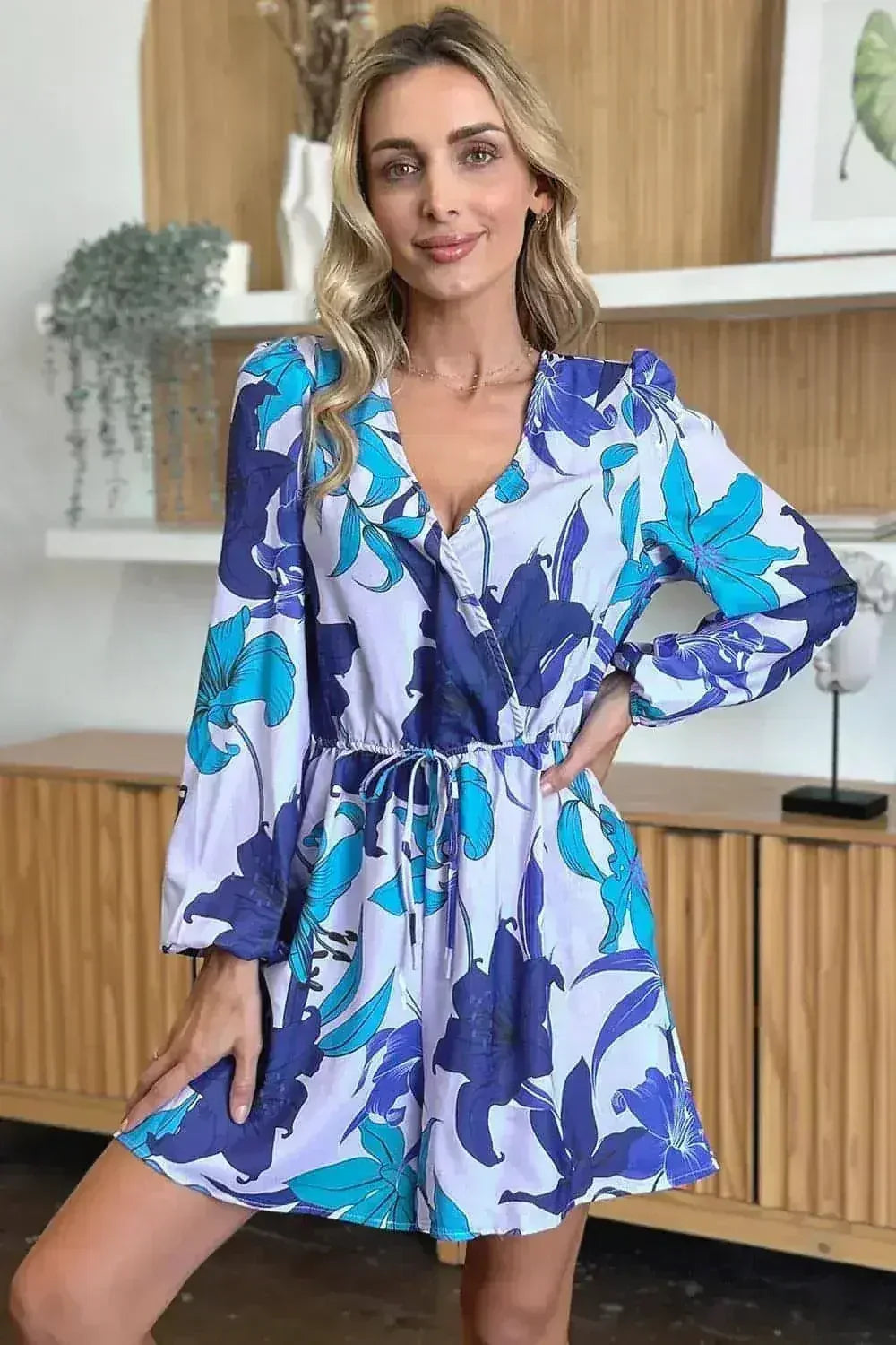 Floral Long Sleeve Romper with Pockets - S-3XL | Femstylo - Femstylo