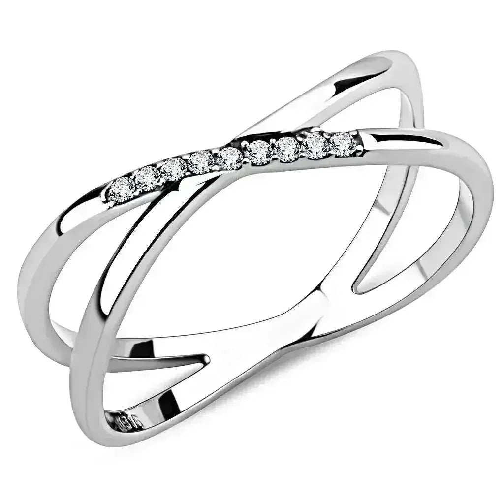 DA158 - High polished (no plating) Stainless Steel Ring with AAA Grade - Femstylo