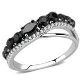 DA269 Stainless Steel Ring – AAA Black CZ – High Polish No Plating - Femstylo