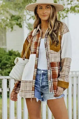 Plaid Pocket Shirt Jacket - Femstylo