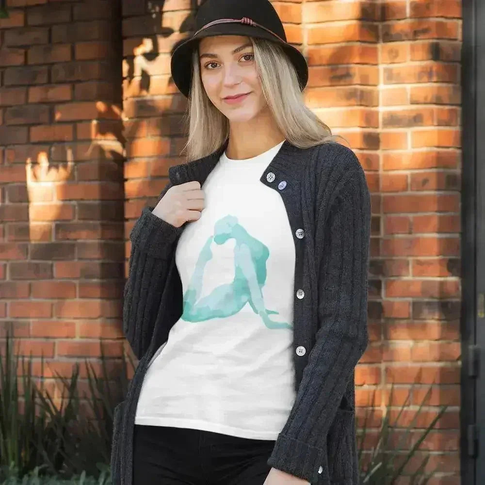 Yoga Backward Bend Print Jersey Short Sleeve Tee - Femstylo