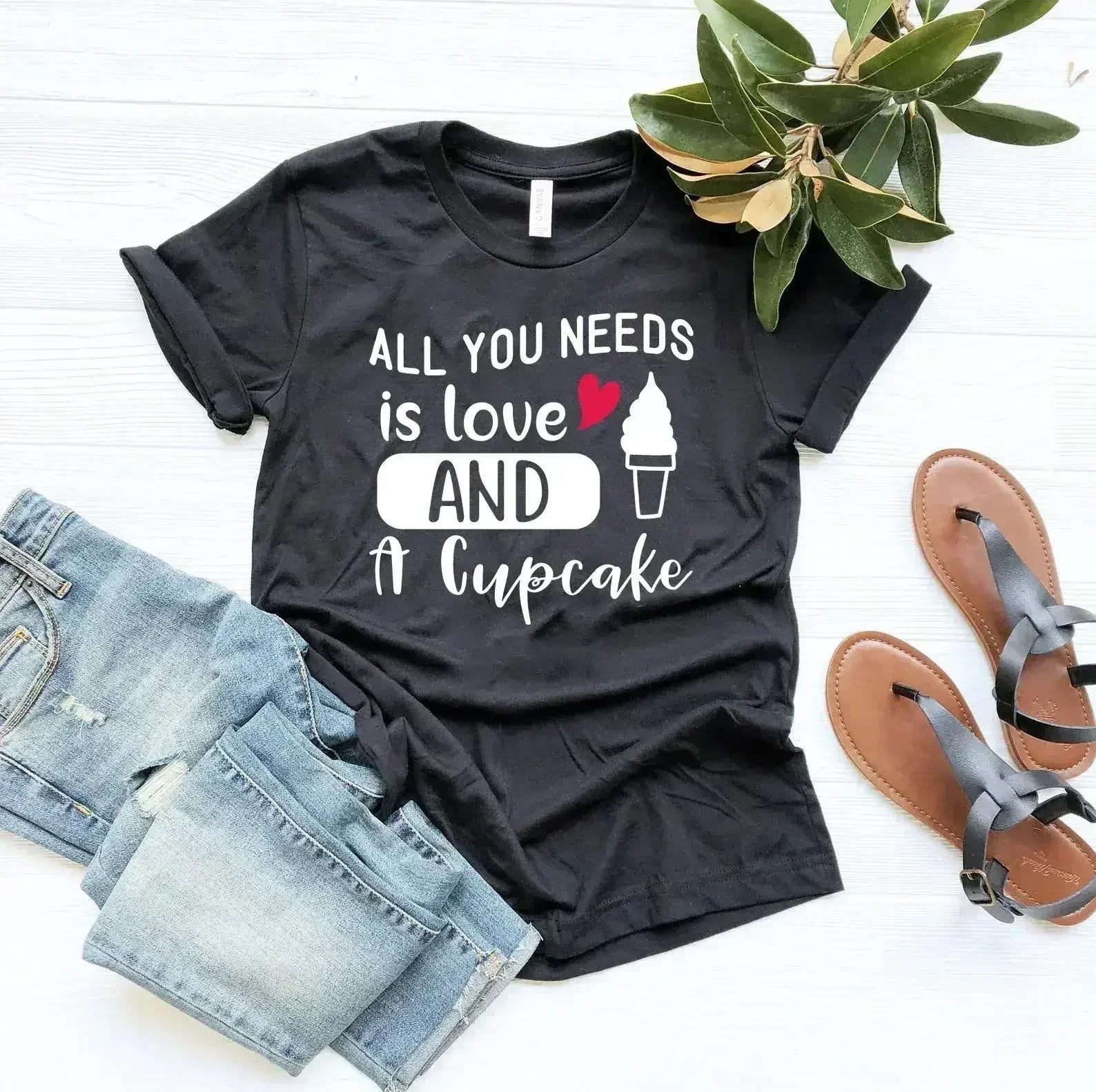 All You Need Is Love And Cupcake T-Shirt – Soft Cotton Tee - Femstylo