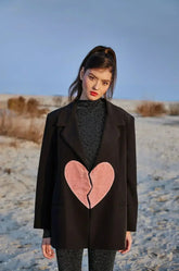 Broken heart oversized blazer - Femstylo