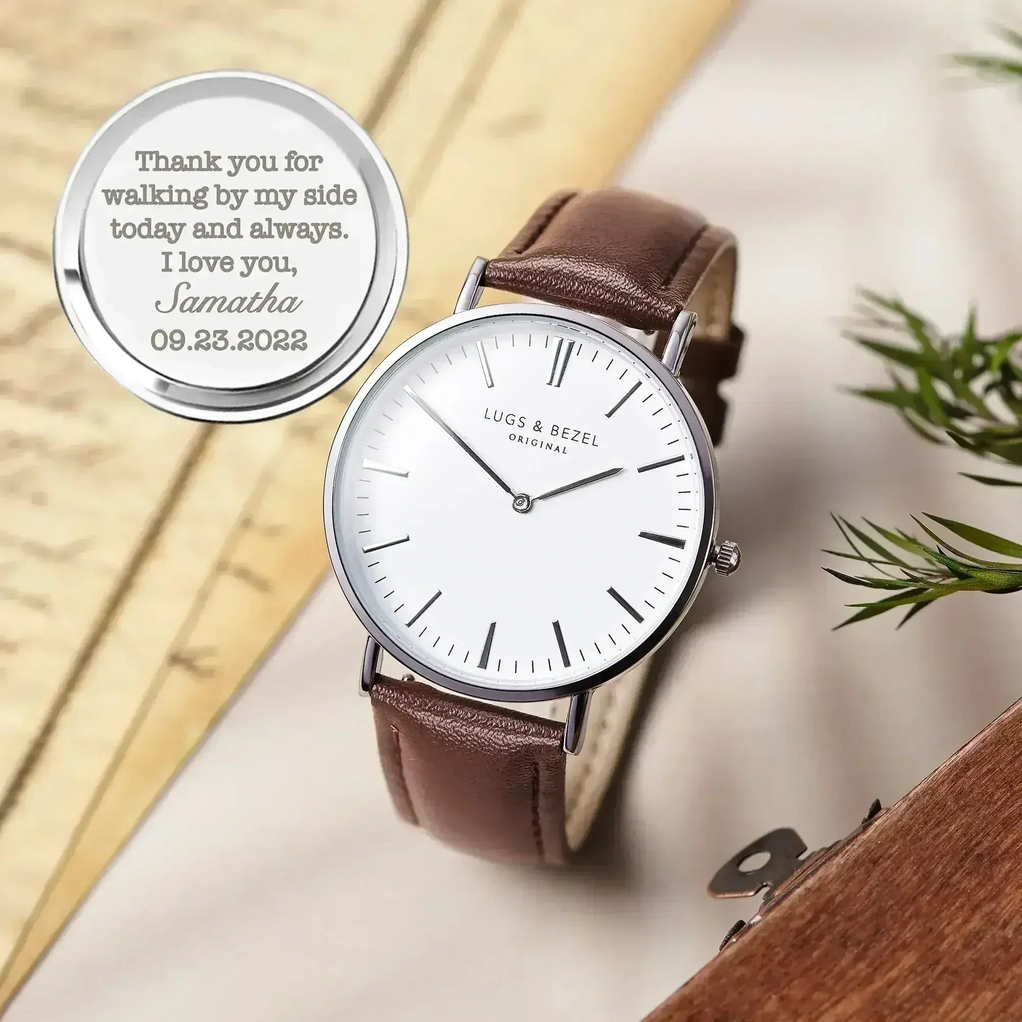 Personalized Mens Watch, Engraved Watch Gift for Boyfriend Husband - Femstylo