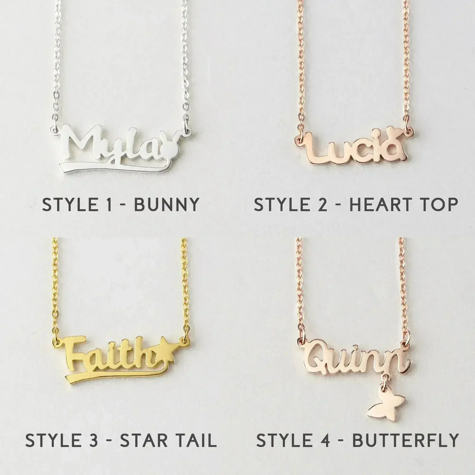 Little Girl Necklace, Baby Name Necklace, Toddler Gift, Baby Shower - Femstylo