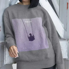 Purple Logo Sweatshirt - Soft Loose Fit Women's Top | Femstylo - Femstylo