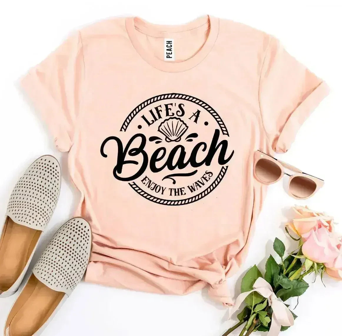 Life’s a Beach Enjoy The Waves T-shirt - Femstylo