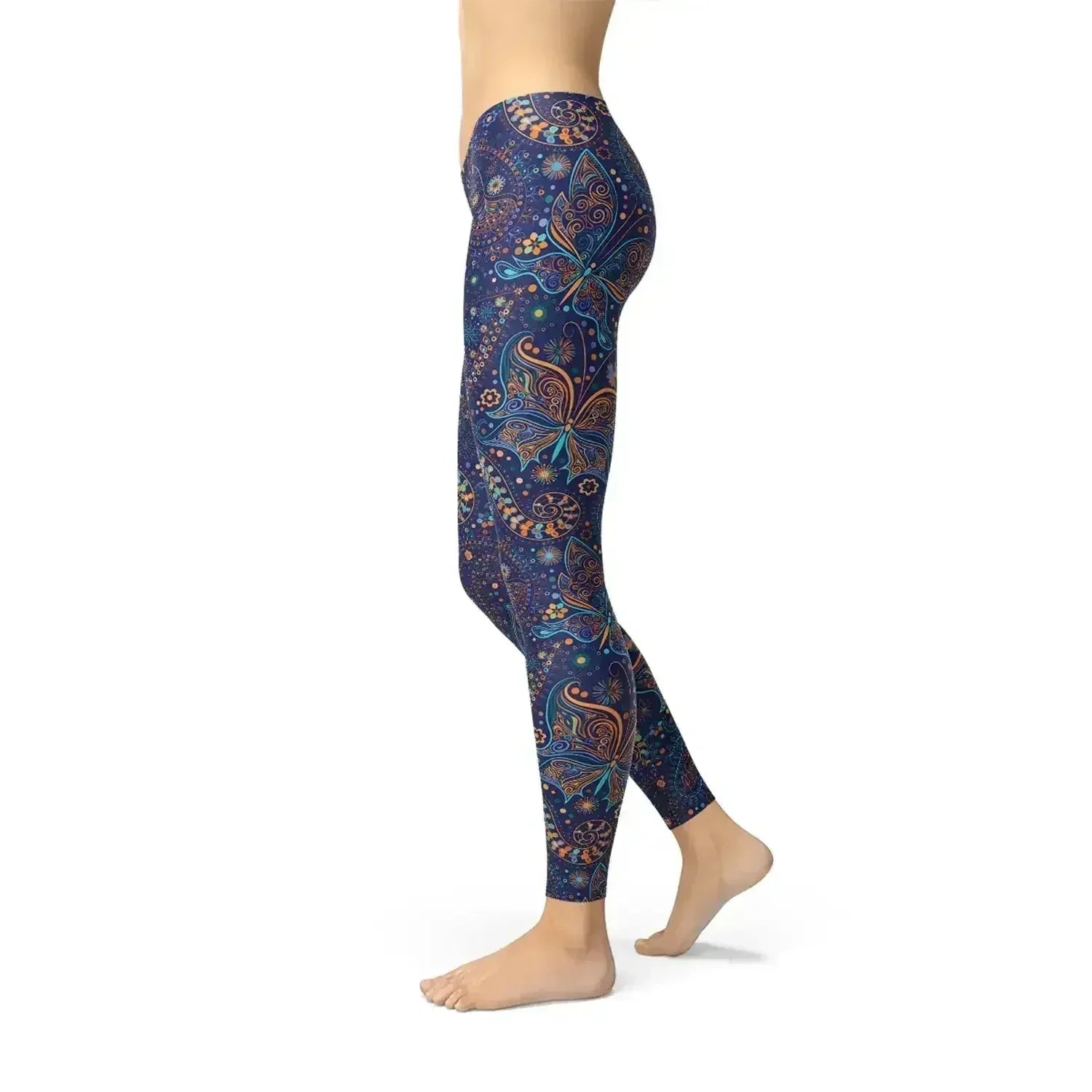 Womens Paisley Butterfly Leggings - Femstylo