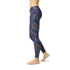 Womens Paisley Butterfly Leggings - Femstylo