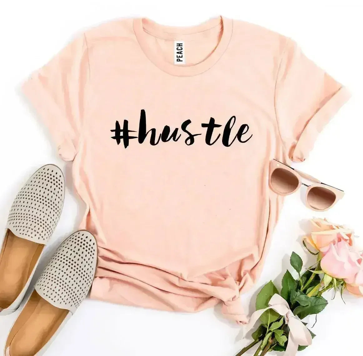 Hustle Printed Women T-Shirt | Premium Cotton | Bella Canvas - Femstylo