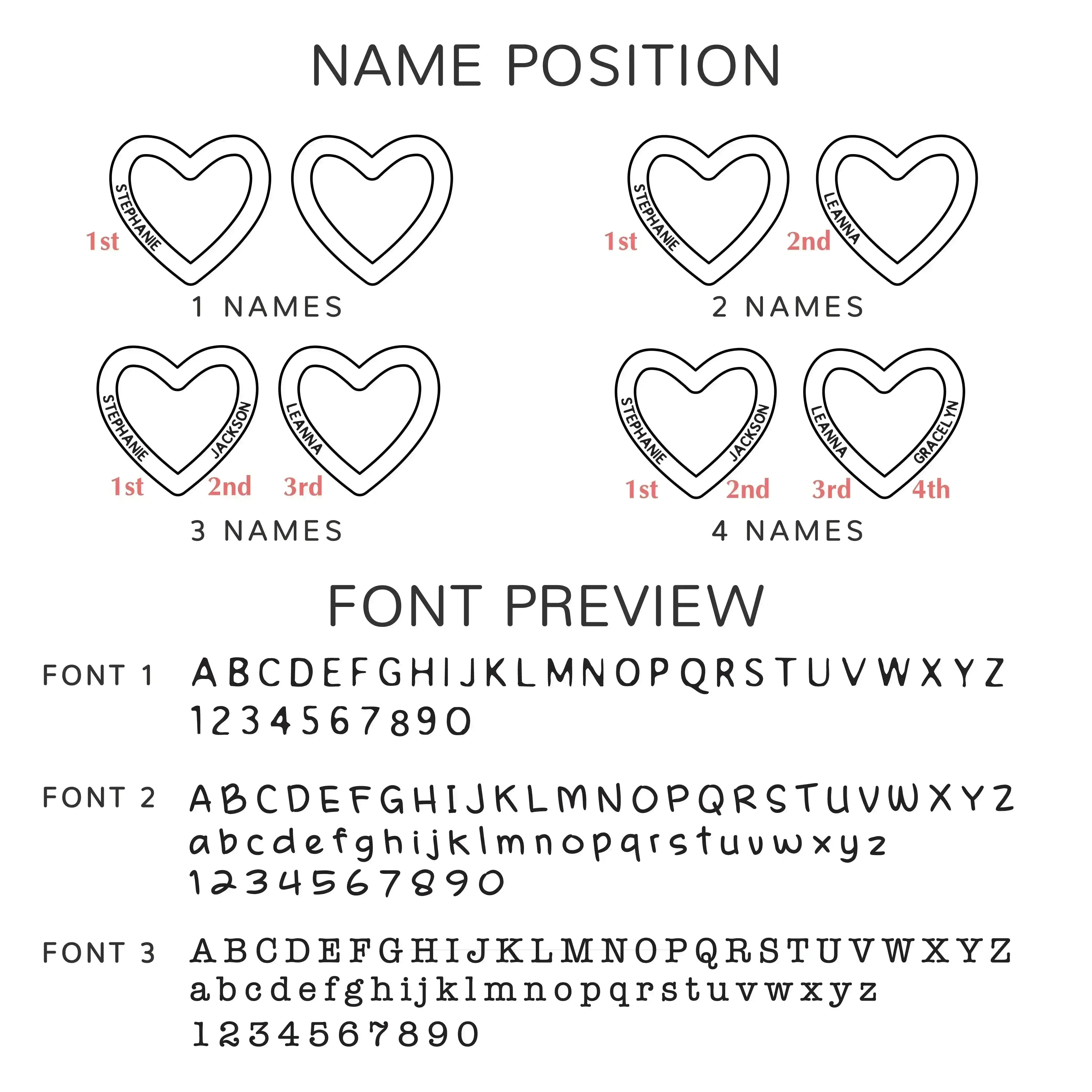 Mothers Necklace, Children Names Jewelry, Heart Name Necklace - Femstylo