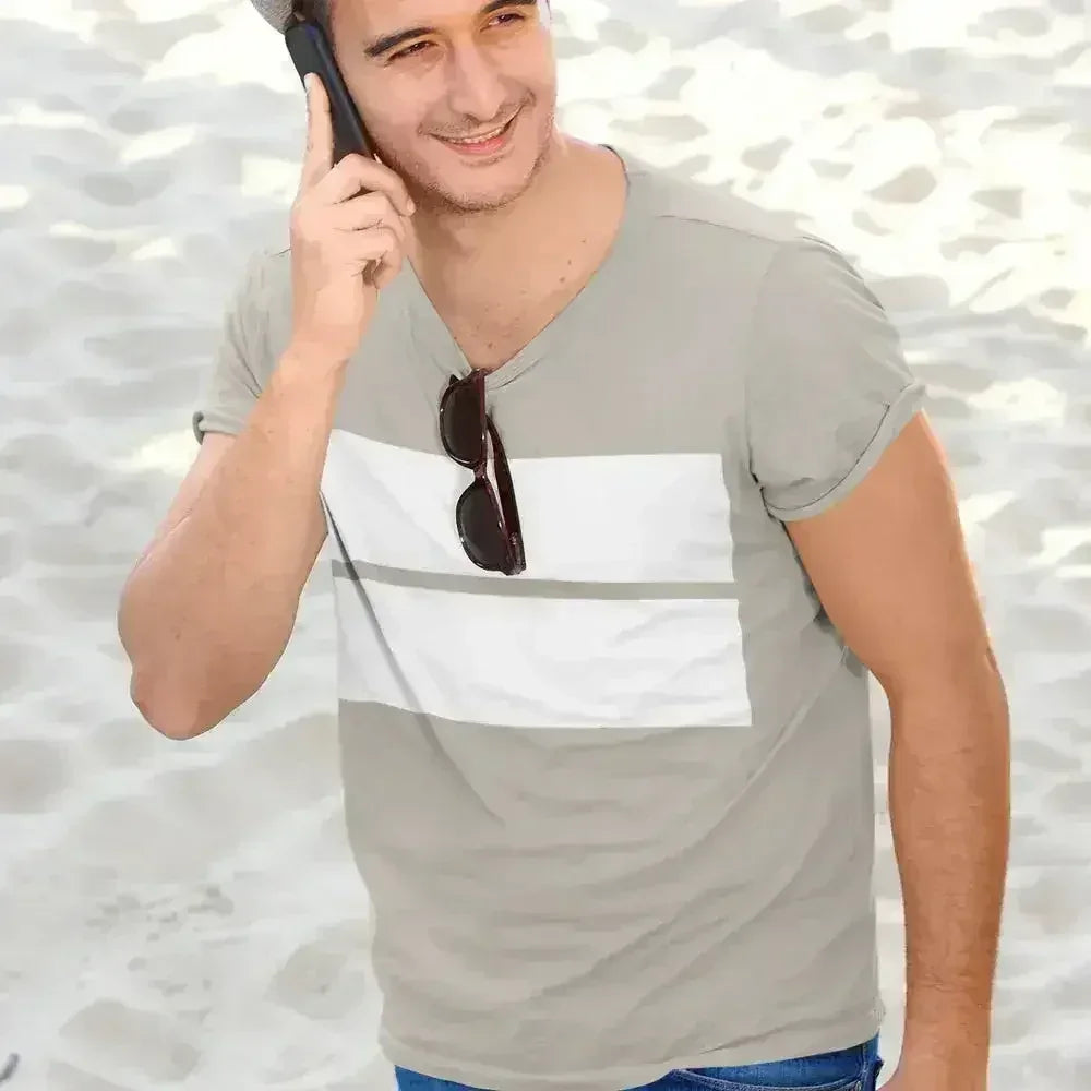 Double Block Cotton Tee - Femstylo