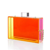 Trendy Neon Two Tone Transparent Acrylic Clutch - Femstylo