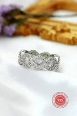 925 Silver Circle Cubic Zirconia Band Ring - Femstylo