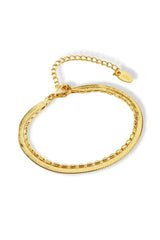 Flat Chain 18 Karats Two Layers Bracelet - Femstylo