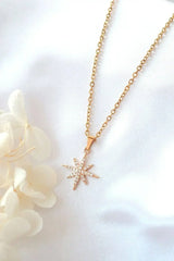 Polaris Star Necklace - 24K Gold Plated & CZ Charm | Femstylo - Femstylo