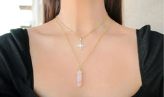 Polaris Star Necklace - 24K Gold Plated & CZ Charm | Femstylo - Femstylo