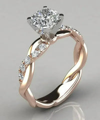 Fairy Tales Solitaire Rings 925 Sterling Silver 18 Karats Gold Plated - Femstylo