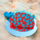 ARNOLDI ARIELA Hand-beaded Clutch, in Red & Turquoise - Femstylo