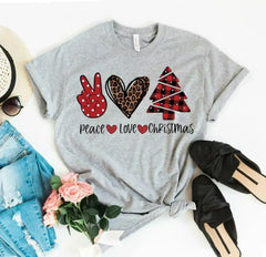 Peace Love Christmas T-shirt - Femstylo