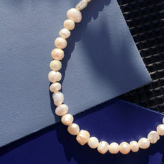 Skinny Pearl Necklace + Bracelet - Femstylo