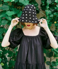 ROSEMARY Cotton Prairie Dress, in Black - Femstylo