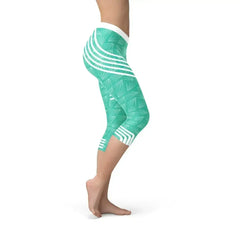 Turquoise Sports Capri Leggings - Femstylo