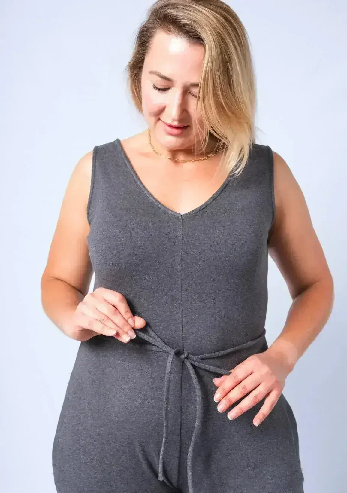 Axty V-Neck Jumpsuit - Versatile Cotton Romper | Femstylo - Femstylo