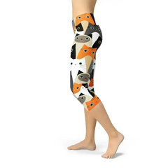 Womens All Over Print Cats Capri Leggings - Femstylo