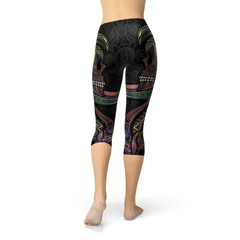 Womens Sugar Skull Capri Leggings - Femstylo
