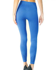Mesh Seamless Legging with Ribbing Detail - Blue - Femstylo