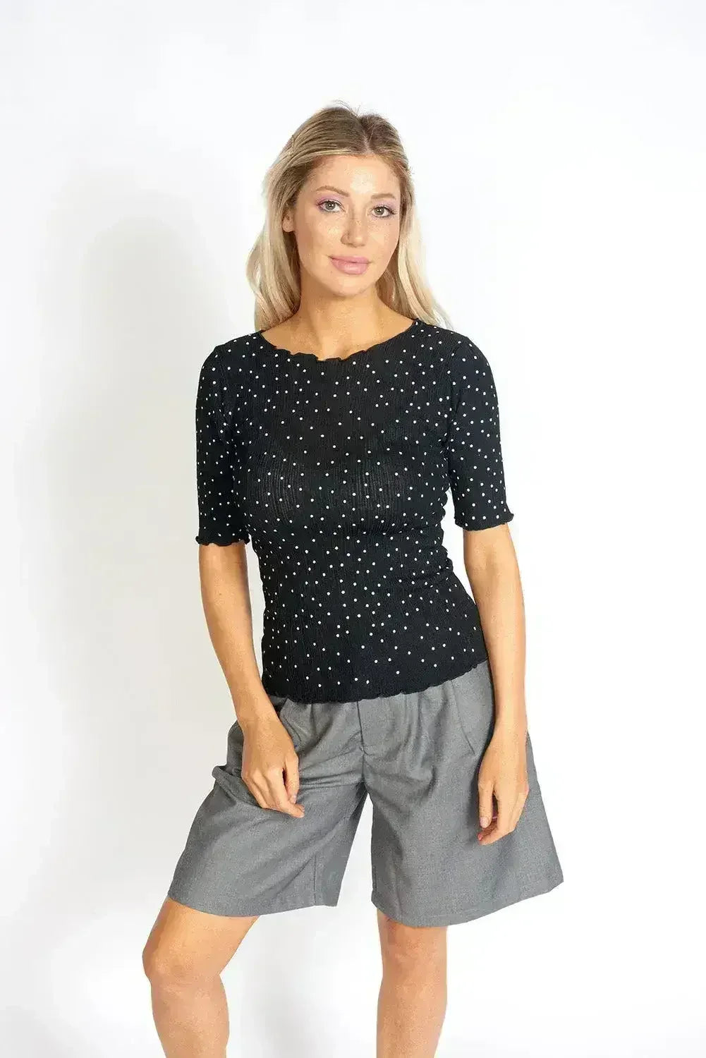So Sweet Frill Polka Dots Top - Femstylo
