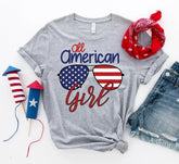 All American Sunglasses Printed Girl T-shirt | Bella Canvas - Femstylo