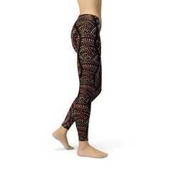 Womens Polka Dots Aboriginal Artwork Leggings (V2) - Femstylo