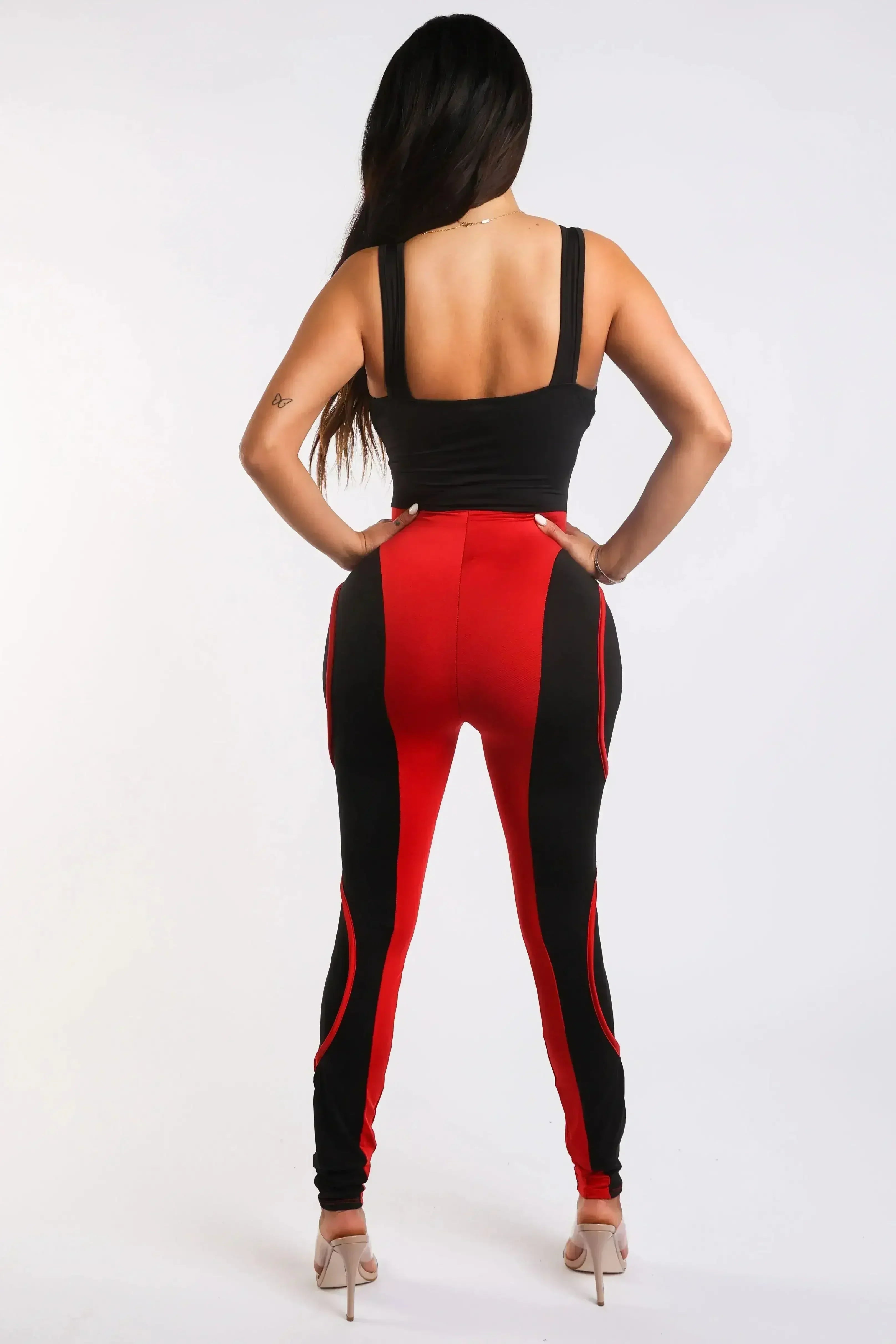 Colorblock Jumpsuit With Binding Detail Square Neck Sleeveless - Femstylo