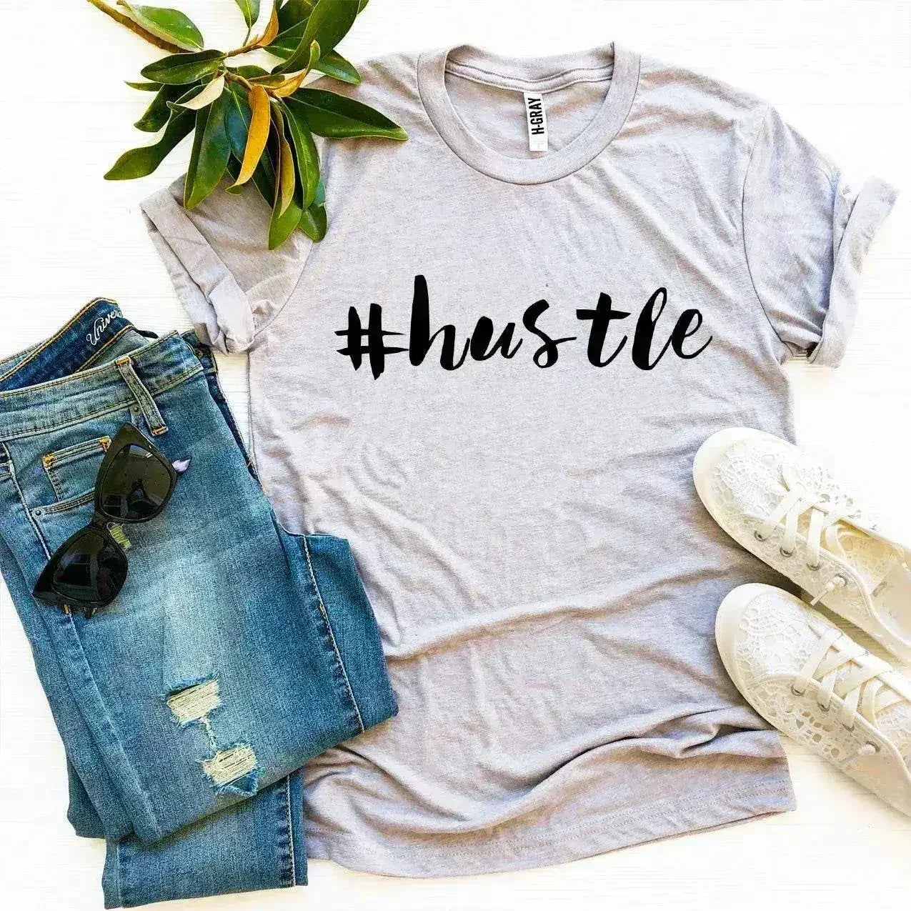Hustle Printed Women T-Shirt | Premium Cotton | Bella Canvas - Femstylo