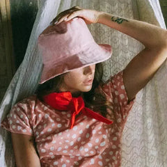 WATU Seaside Linen Bucket Hat, in Salt Pink - Femstylo