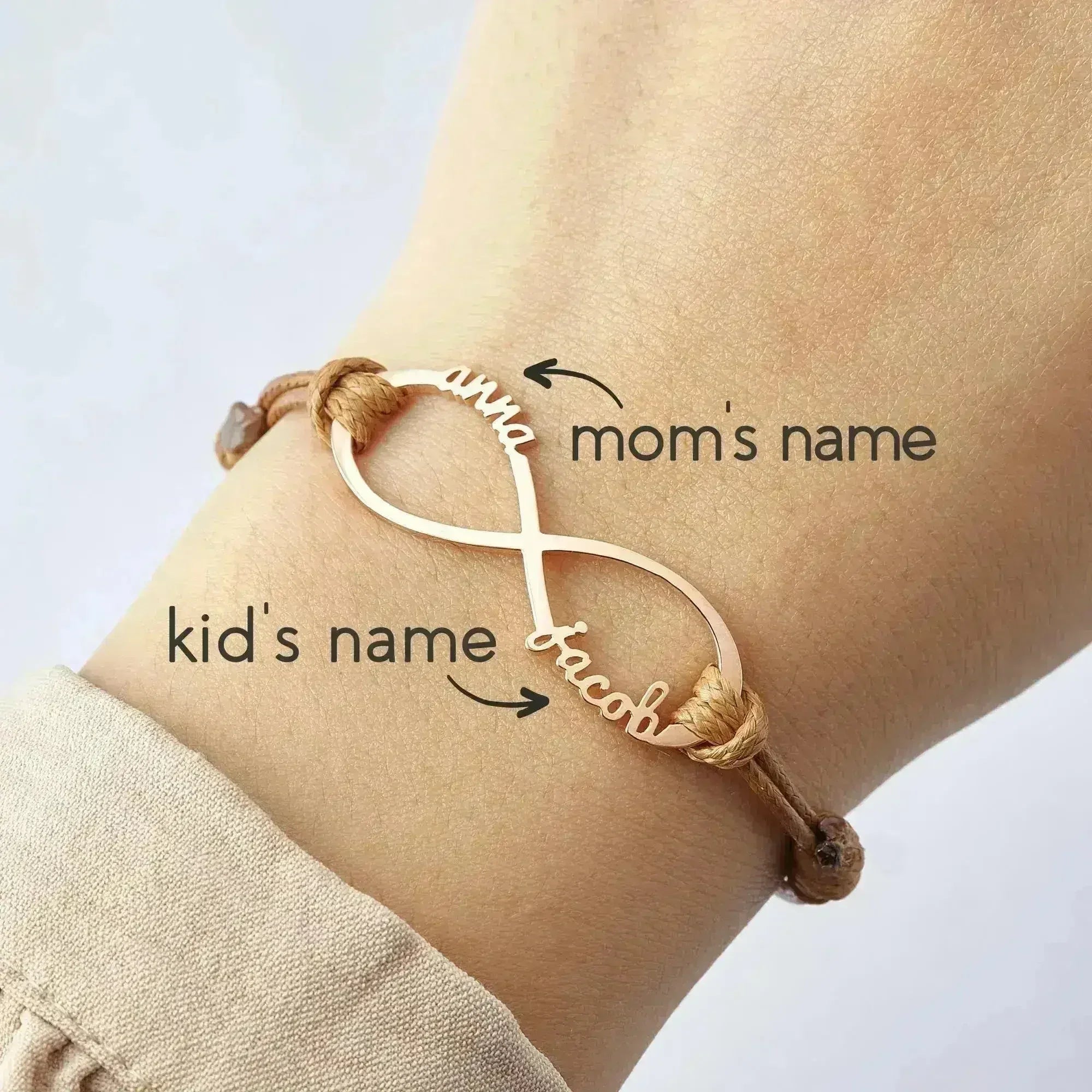 Custom Name Infinity Bracelet | Sterling Silver Mom Jewelry - Femstylo