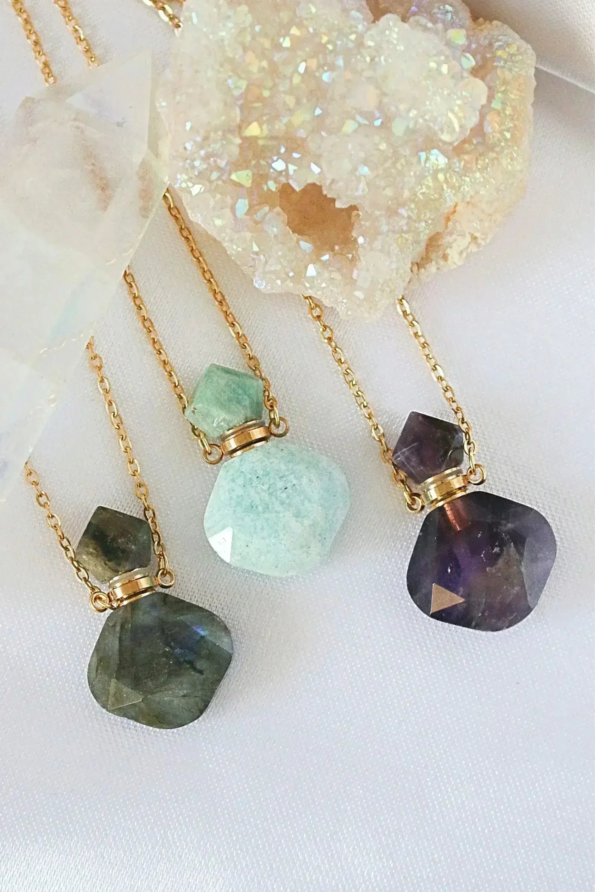 Luxury Mini Crystals Bottles | 24 Karats Natural Crystals Necklaces - Femstylo