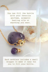 Heart Crystals Bottles 24 Karats Natural Crystals Necklaces - Femstylo