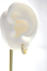 Pavé CZ Hoop Earrings - 24K Gold Plated | Femstylo - Femstylo