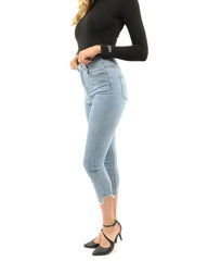 Dabney Skinny Crop Jeans - Distressed Denim | Femstylo - Femstylo