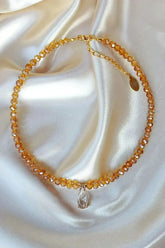 18 Karat Champagne Color Austrian Crystals Choker - Femstylo