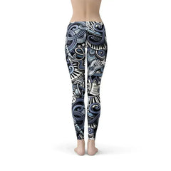 Womens Music Blue Leggings - Femstylo