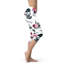 Womens Day Of The Dead Capri Leggings - Femstylo