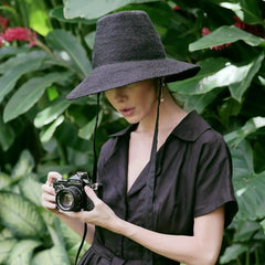 MEG Jute Straw Hat, in Black - Femstylo